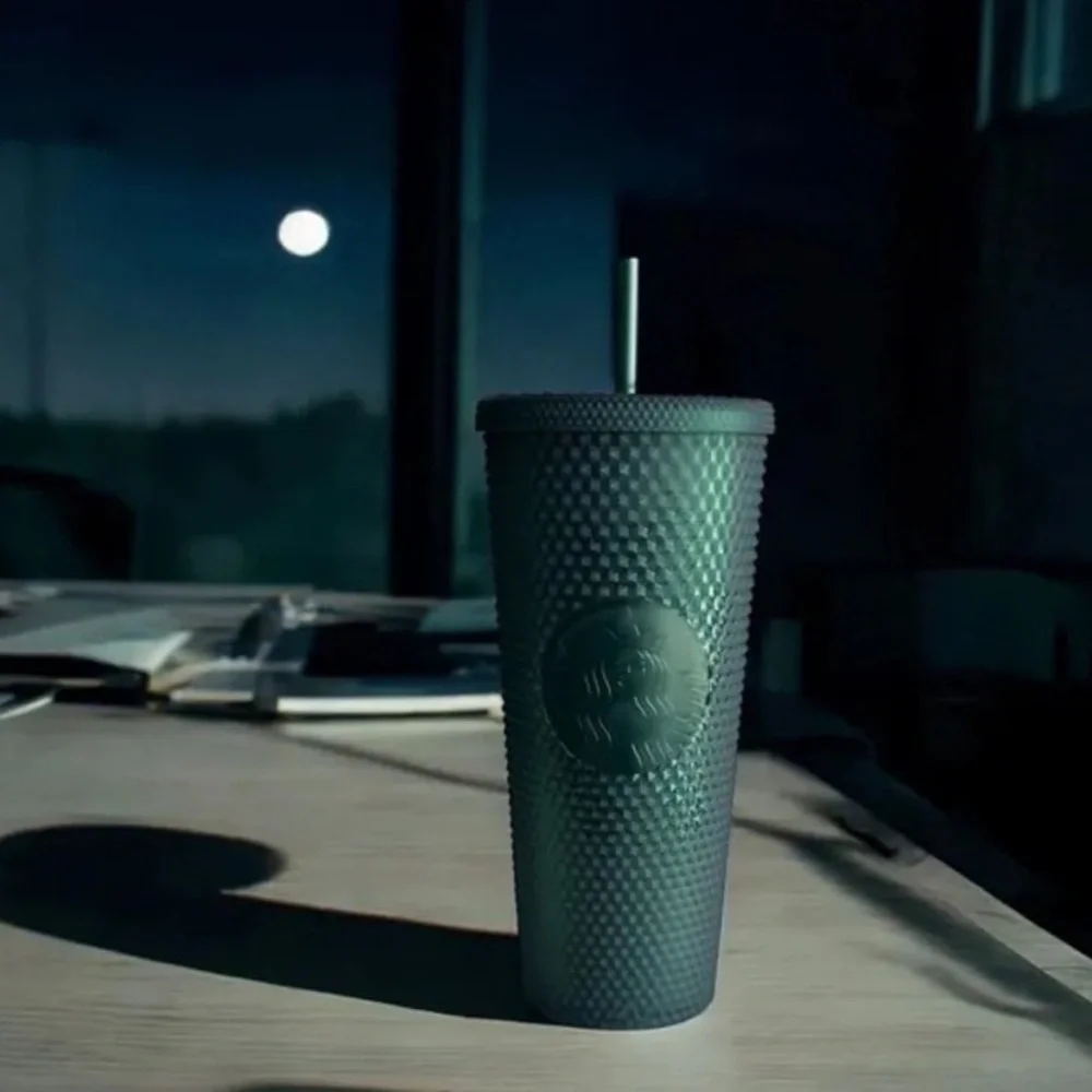 Starbucks Matte Dark Green Studded Venti Drink Tumbler